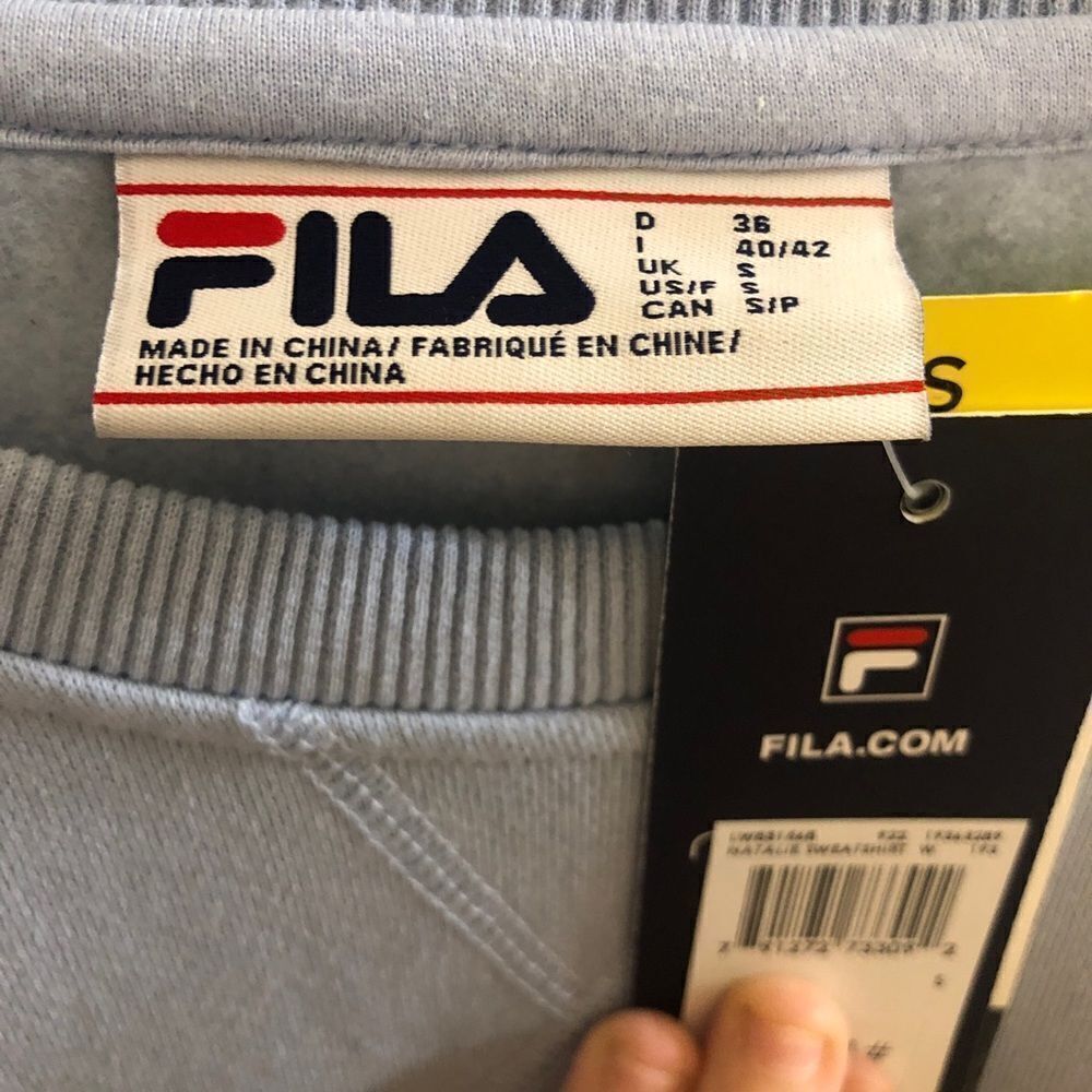 NWT! FILA Light Blue Crewneck Sweatshirt Size Small - Picture 4 of 6